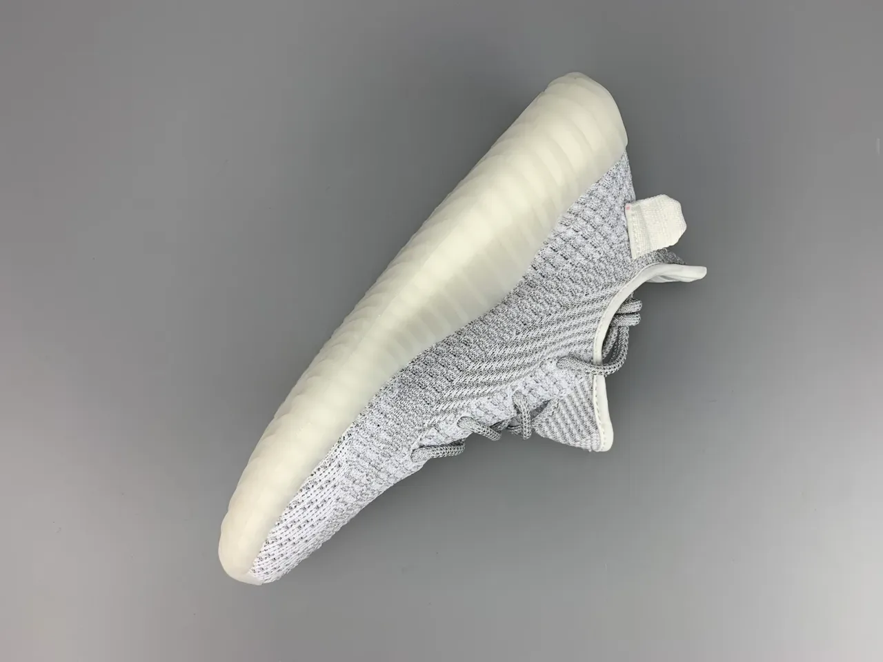 Adidas White Gray Primeknit Upper Ribbed Boost Midsole Lifestyle Sneakers 10