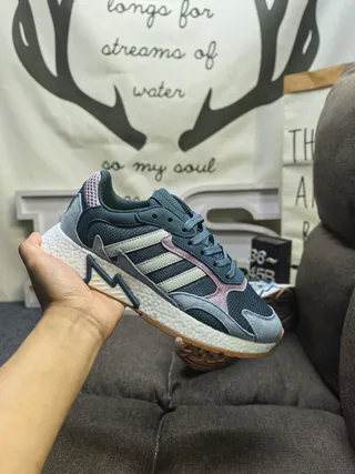 Adidas White Purple Layered Mesh And Synthetic Upper Sculpted Textured Midsole Lifestyle Sneakers 15