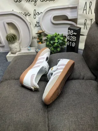 Adidas White Red Laceless Velcro Strap Three Stripes Lifestyle Sneakers 6
