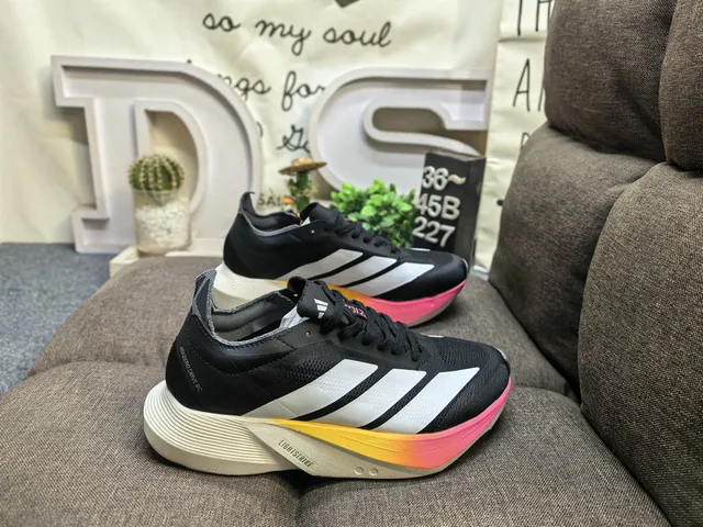 Adidas White Red Lightweight Mesh Upper Three-Stripe Side Branding Running Shoes 21