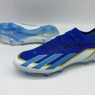 Adidas X Blue Gold Knit Upper Low-Cut Collar Firm-Ground Soccer Shoes