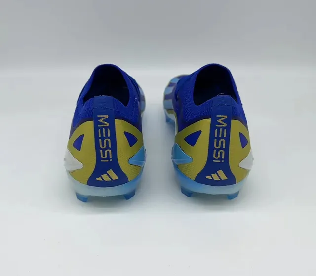Adidas X Blue Gold Knit Upper Low-Cut Collar Firm-Ground Soccer Shoes 3