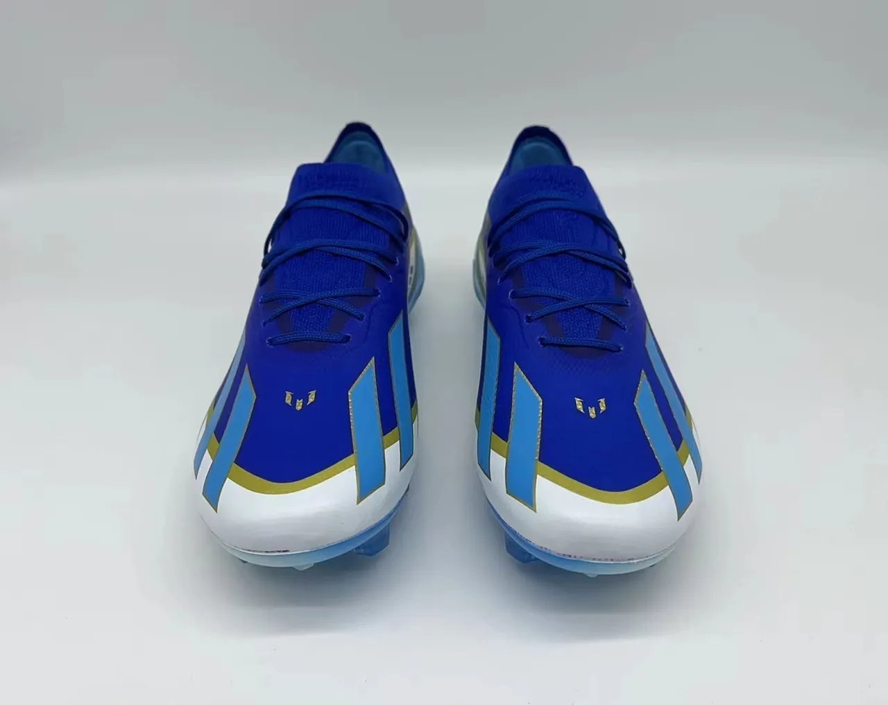 Adidas X Blue Gold Knit Upper Low-Cut Collar Firm-Ground Soccer Shoes 4