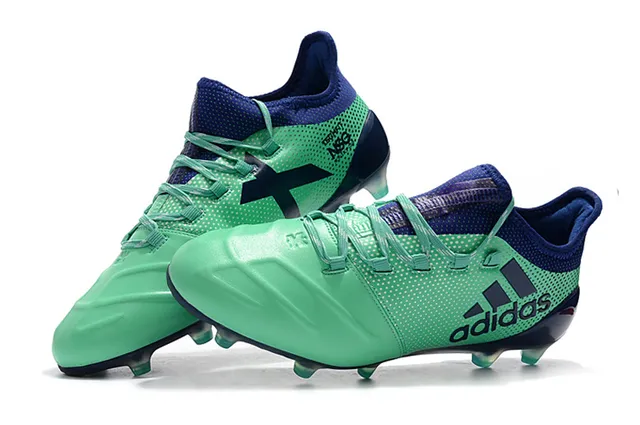 Adidas X Green Navy Baixo Corte Com Cadarços Perfurado Sintético Superior Campo Firme Sapatos de Futebol 7