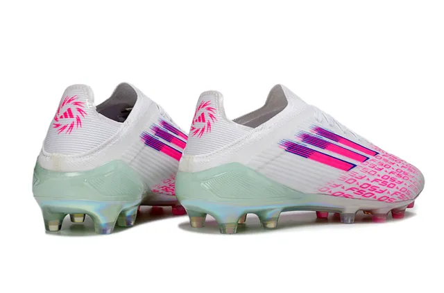 Adidas X Speedflow F50 সাদা গোলাপি হোলোগ্রাফিক ফার্ম গ্রাউন্ড ফুটবল জুতো 14