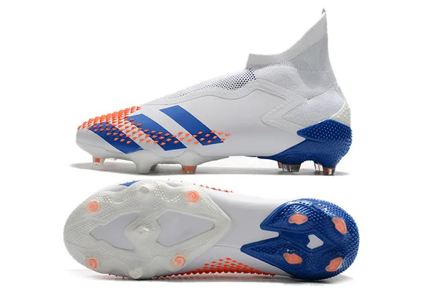 Adidas X Speedflow chaussures de football blancs bleus orange pour terrain ferme 2