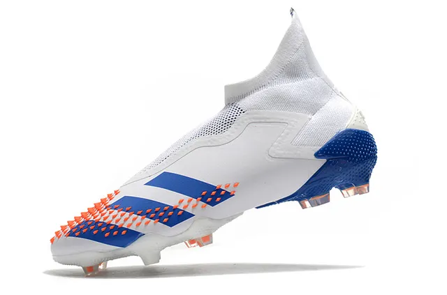 Adidas X Speedflow chaussures de football blancs bleus orange pour terrain ferme 4