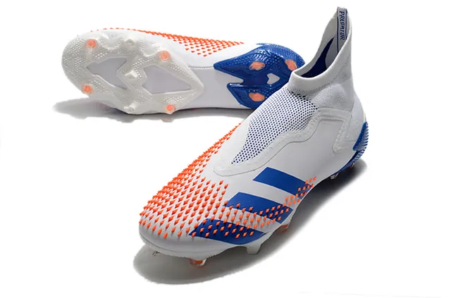 Adidas X Speedflow chaussures de football blancs bleus orange pour terrain ferme 6