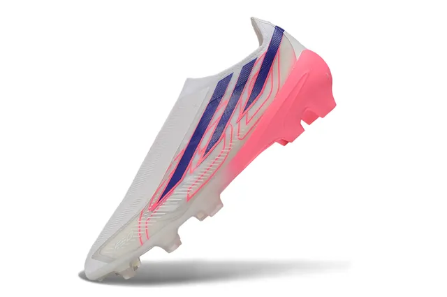 Adidas X Blanc Rose Sans Lacets Tige Ajustement Chaussette Superposition Rayures Asymétriques Chaussures de Football Terrain Ferme 7