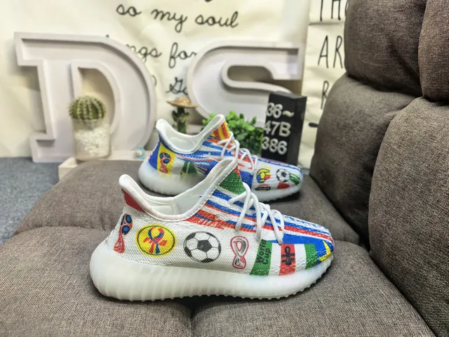 Adidas Yeezy Boost 350 Multicolor Graphic Print Lifestyle Sneakers 1