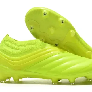 Adidas Yellow Sock-Fit Knit Collar Molded Ribbed Midfoot Cage Firm-Ground Soccer Shoes