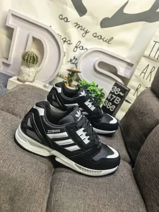 Adidas ZX8000 أسود أبيض أحذية رياضية أسلوب حياة 9