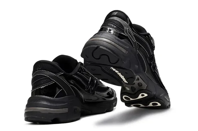 Aimé Leon Dore Black Glossy Layered Chunky Sneakers 3