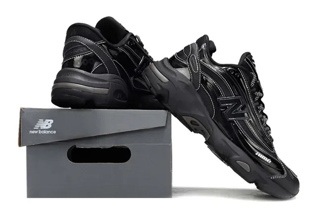 Aimé Leon Dore Black Glossy Layered Chunky Sneakers 6