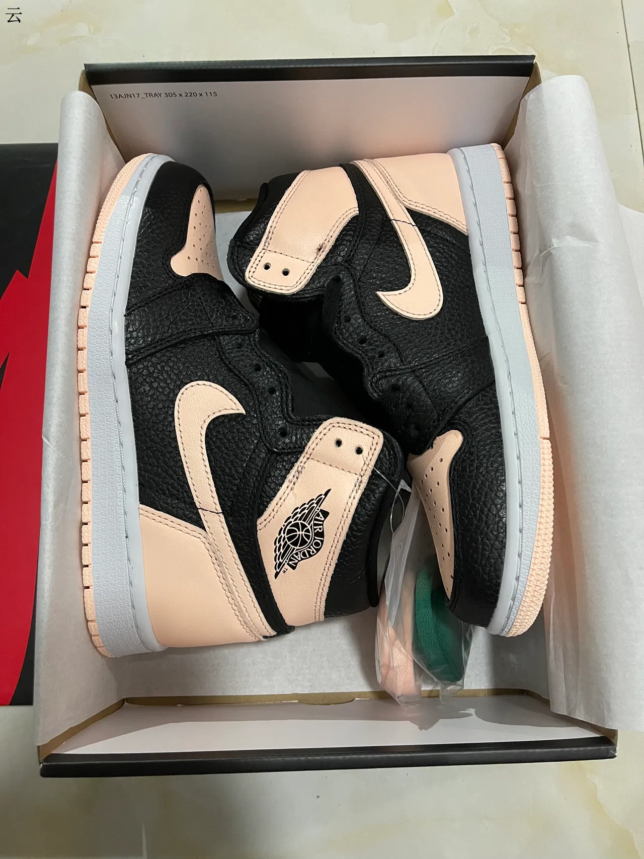 Air Jordan 1 Black Pale Pink Basketball Shoes 6