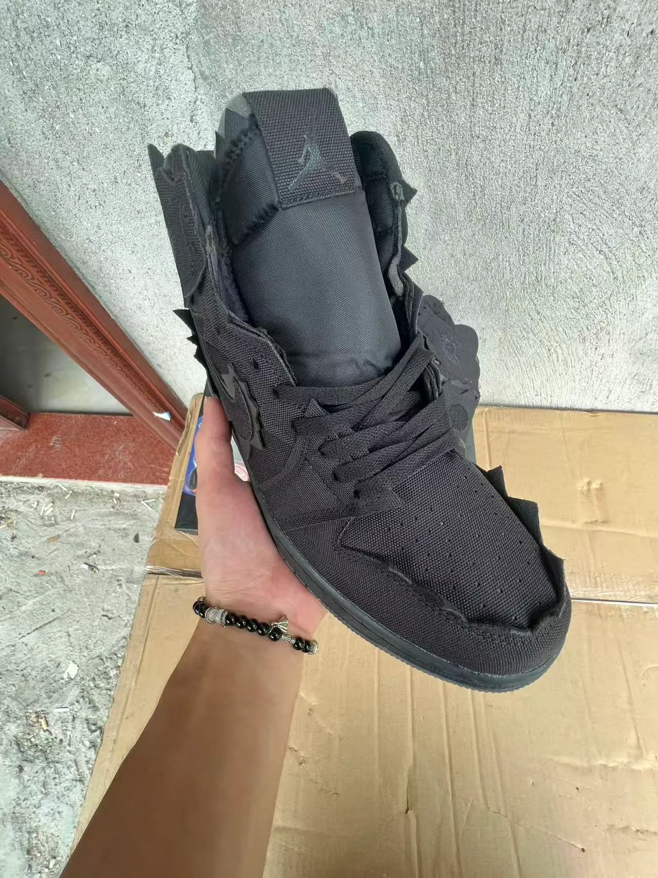 Air Jordan 1 Deconstructed Black Yellow Jumpman Basketball Shoes 2