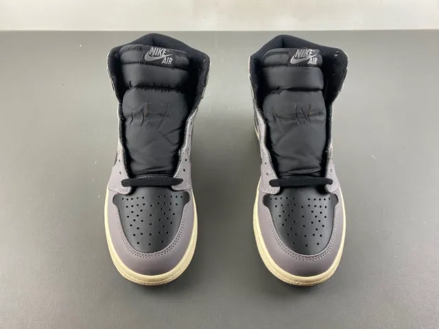 Air Jordan 1 Gris Negro High Top Cuero Zapatos de Baloncesto 11