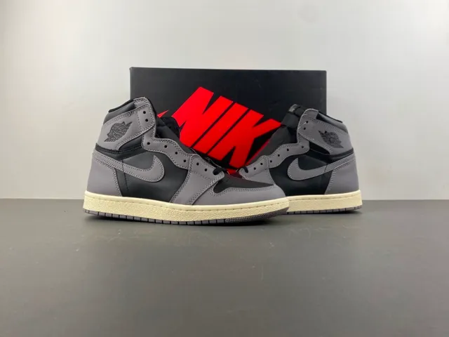 Air Jordan 1 Gris Negro High Top Cuero Zapatos de Baloncesto 13