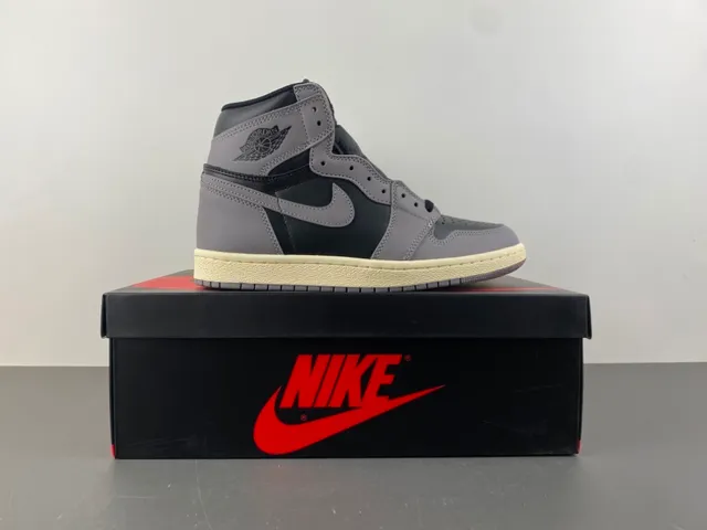Air Jordan 1 Gris Negro High Top Cuero Zapatos de Baloncesto 15