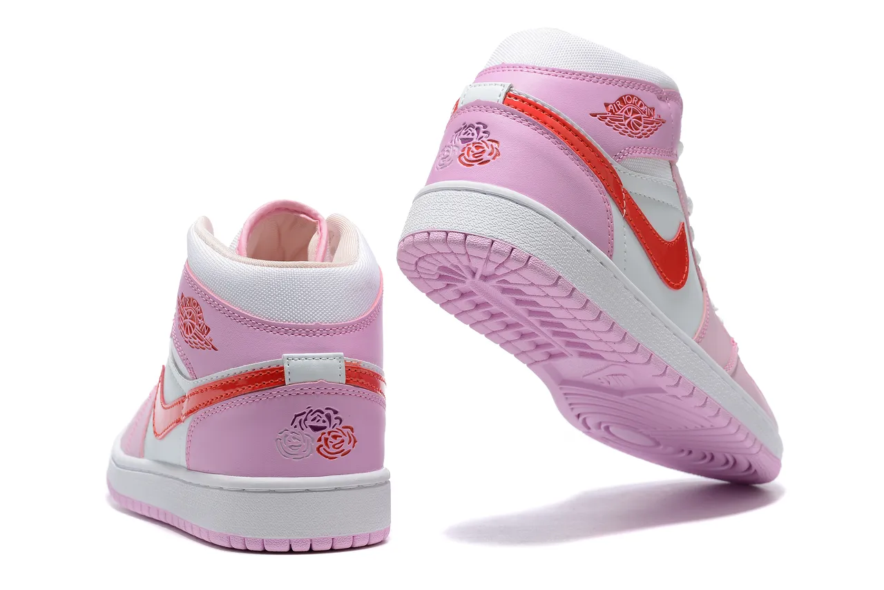 Air Jordan 1 High Pink White Red Basketball Shoes 2