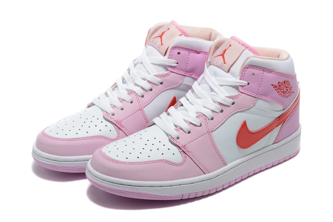 Air Jordan 1 High Pink White Red Basketball Shoes 4