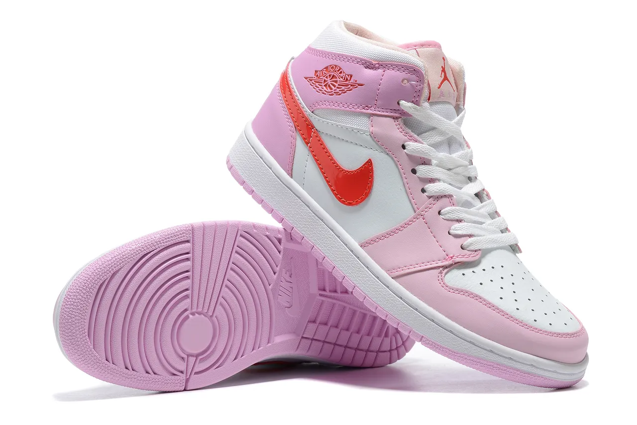 Air Jordan 1 High Pink White Red Basketball Shoes 5