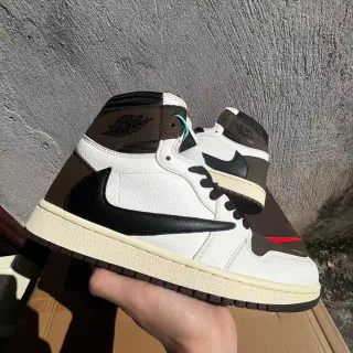 Air Jordan 1 High White Black Brown Basketball Shoes