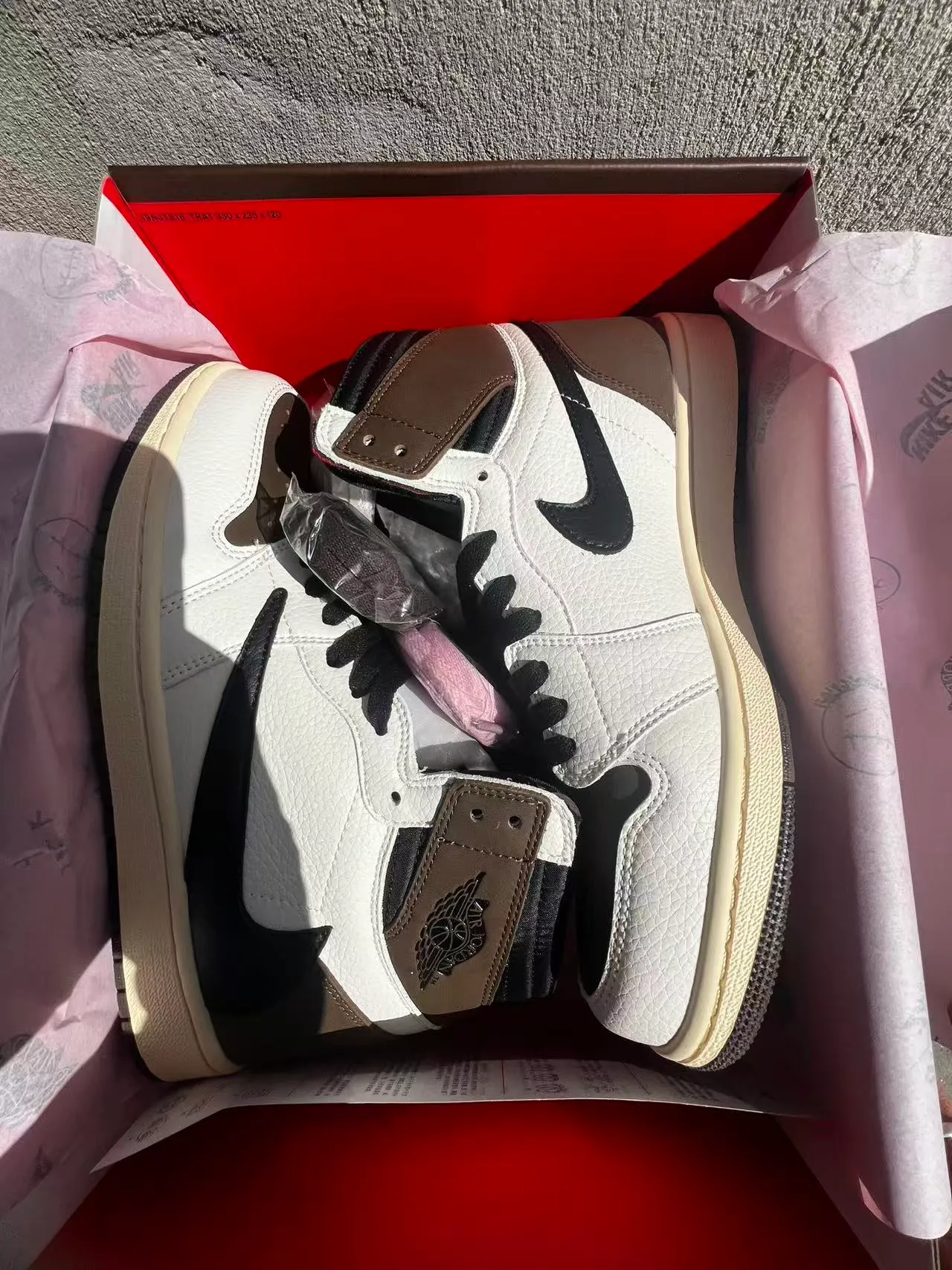 Air Jordan 1 High White Black Brown Basketball Shoes 9