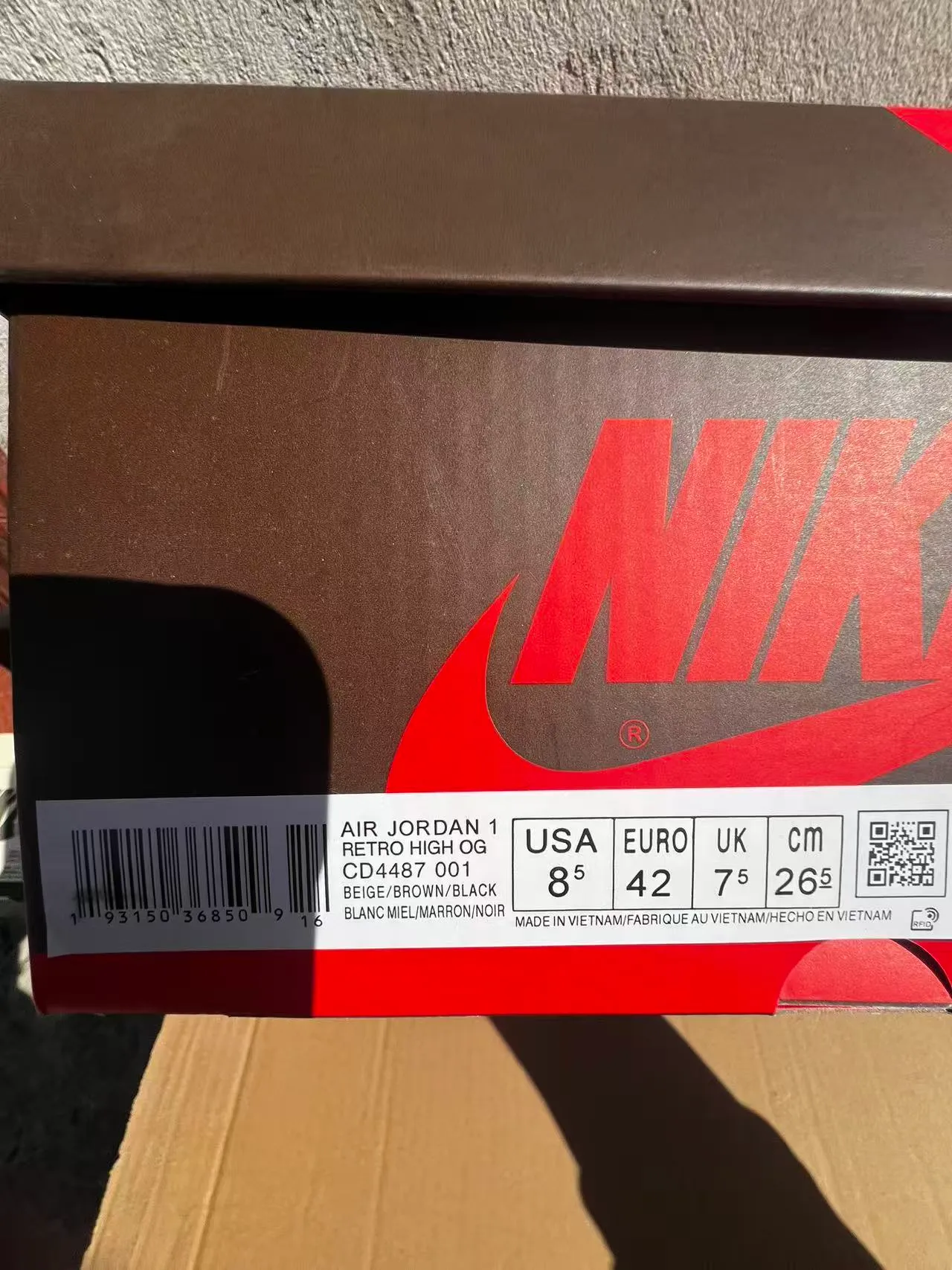 Air Jordan 1 High White Black Brown Basketball Shoes 10