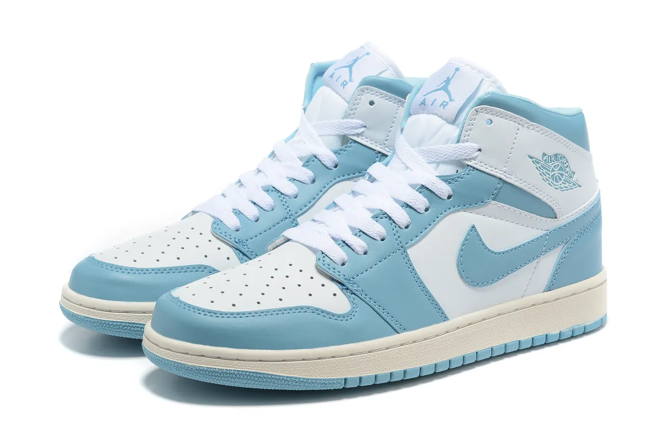 Air Jordan 1 Light Blue and White Basketball Shoes 4