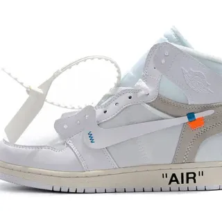 Air Jordan 1 Off-White Collaboration White Blue Beige Basketball Shoes
