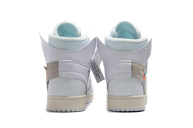 Air Jordan 1 Off-White Collaboration White Blue Beige Basketball Shoes 7