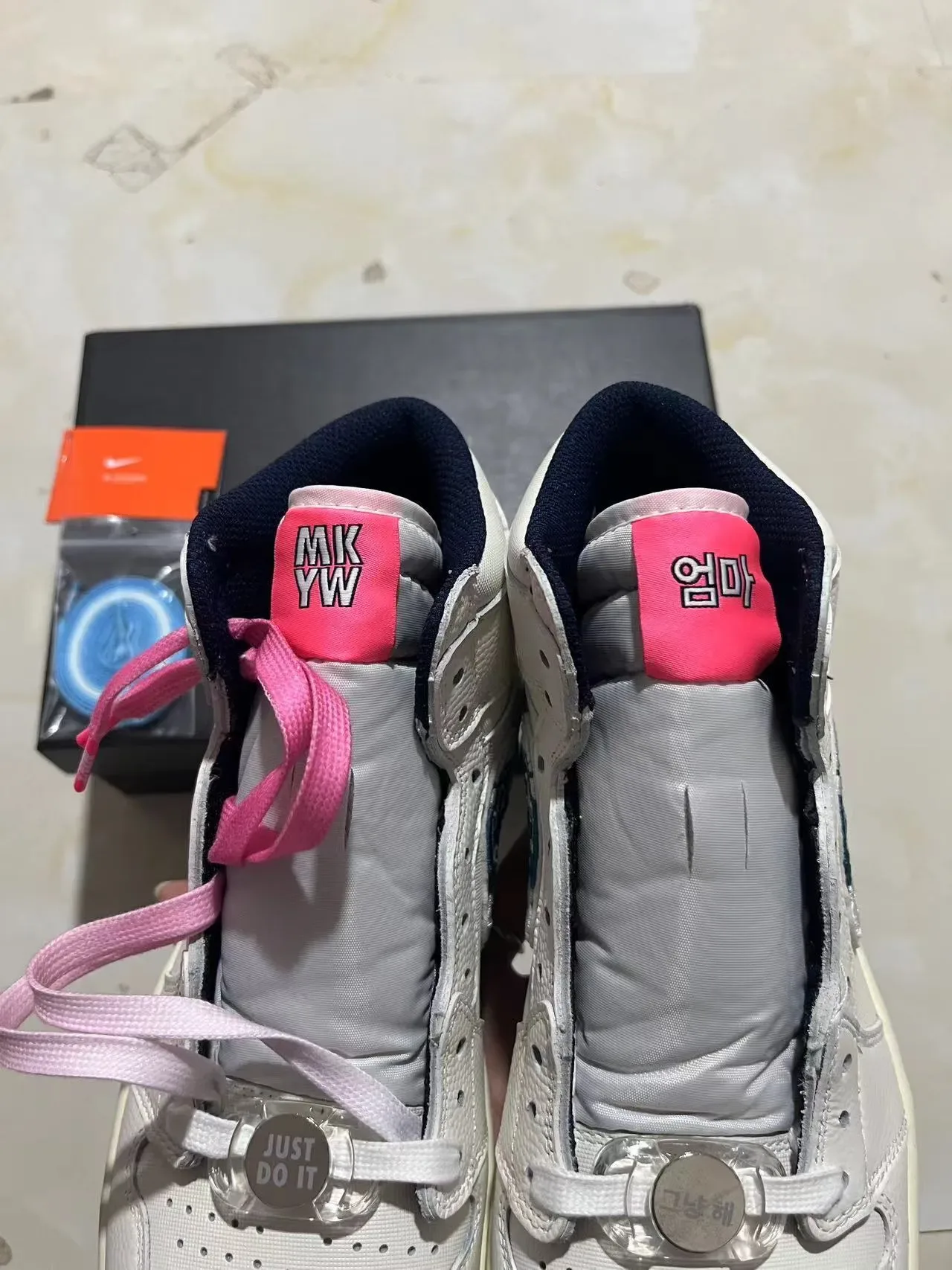 Air Jordan 1 Off-White تطريز نمط الموج أحذية كرة السلة 6