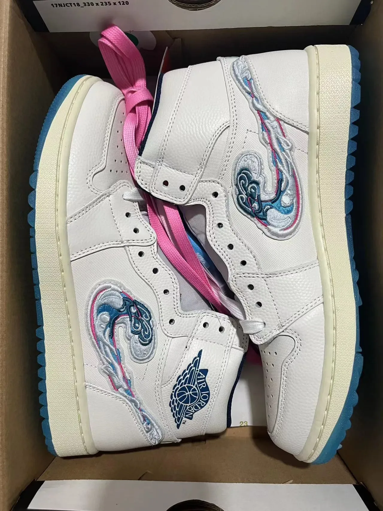 Air Jordan 1 Off-White تطريز نمط الموج أحذية كرة السلة 11