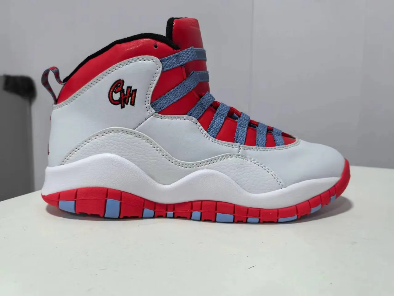 Air Jordan 10 Chicago White Red University Blue Basketball Shoes 4