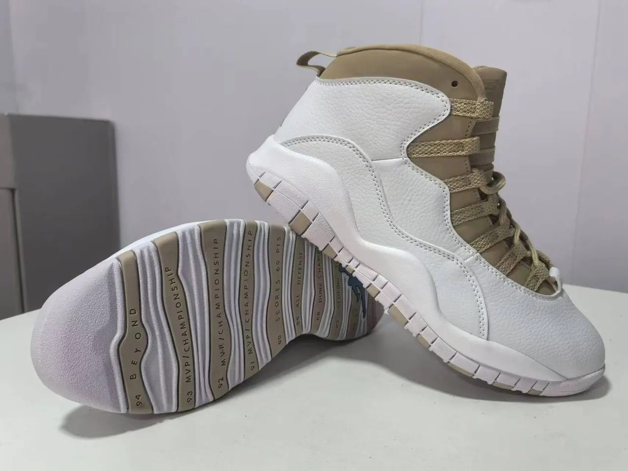 Air Jordan 10 White Beige Basketball Shoes 2