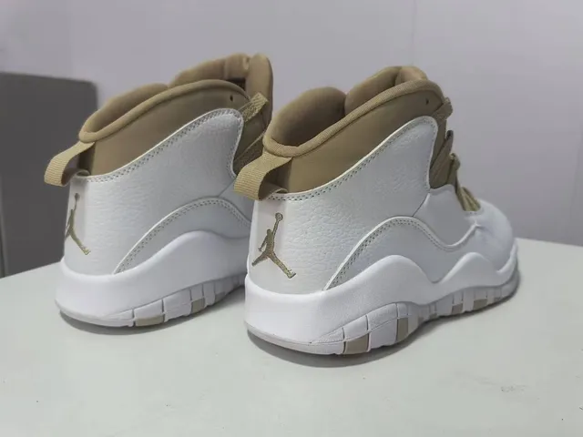 Air Jordan 10 White Beige Basketball Shoes 3
