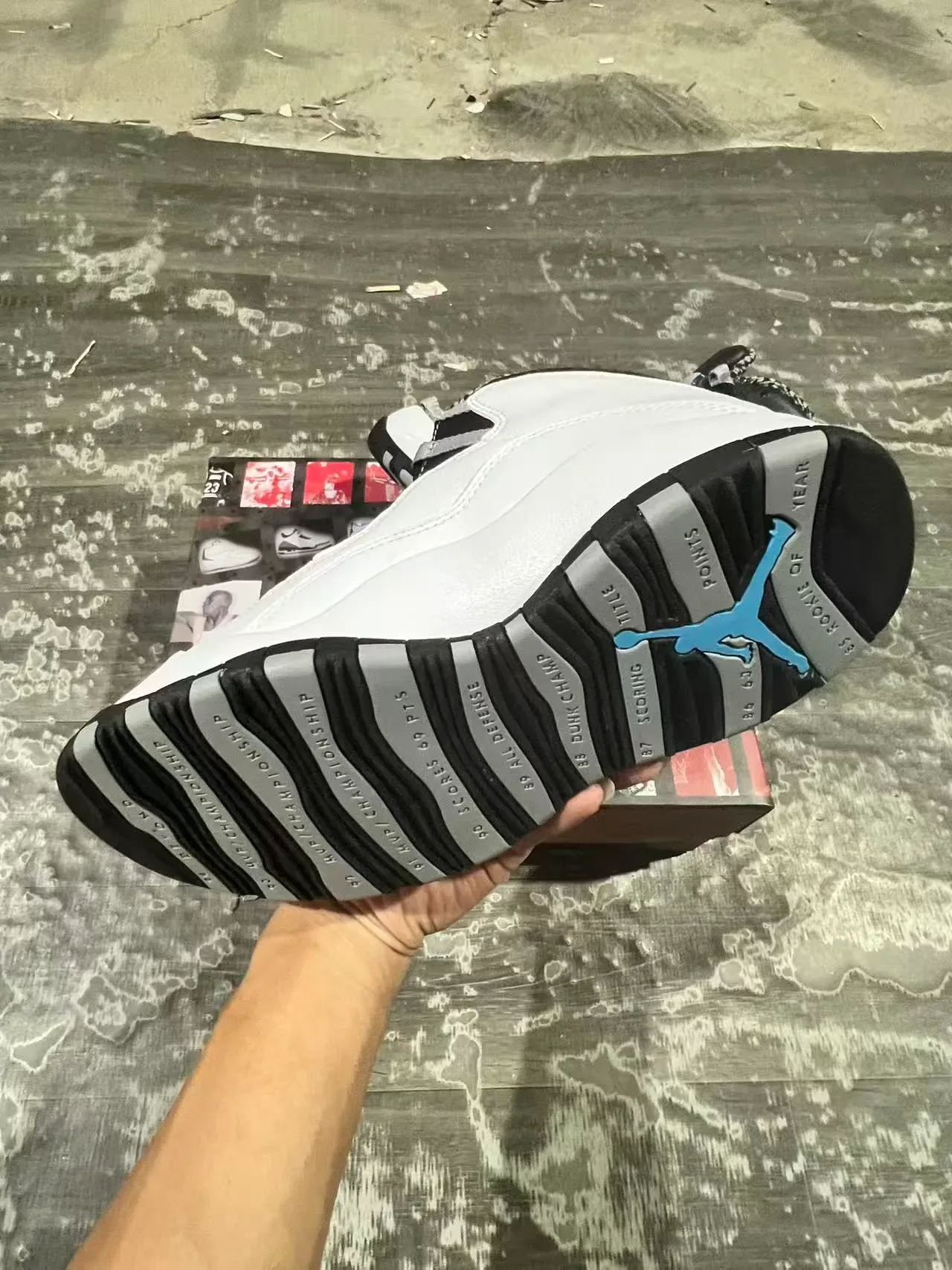 Air Jordan 10 Blanc Noir Gris Chaussures de basket 6