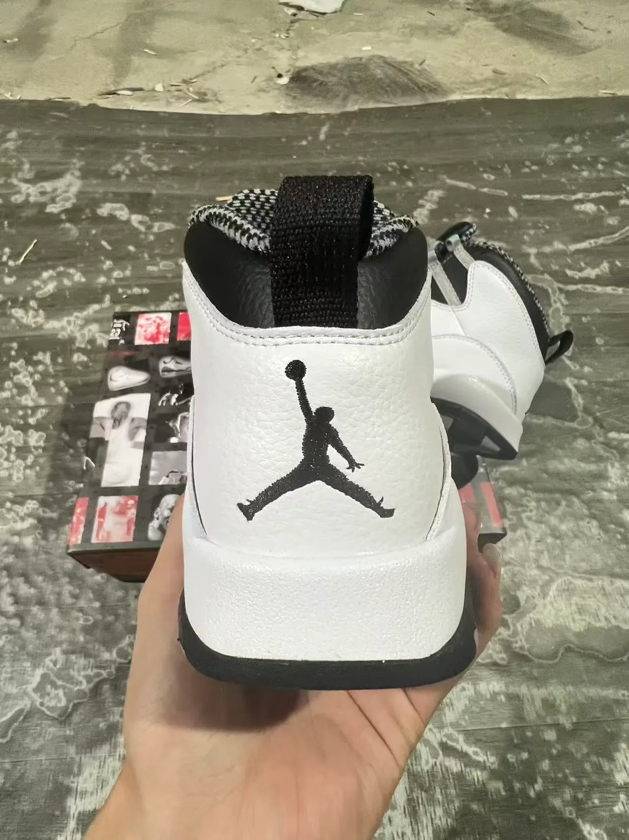Air Jordan 10 Blanc Noir Gris Chaussures de basket 8