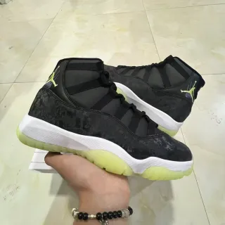 Air Jordan 11 Black Yellow High-Top Marbled Upper Basketball Shoes