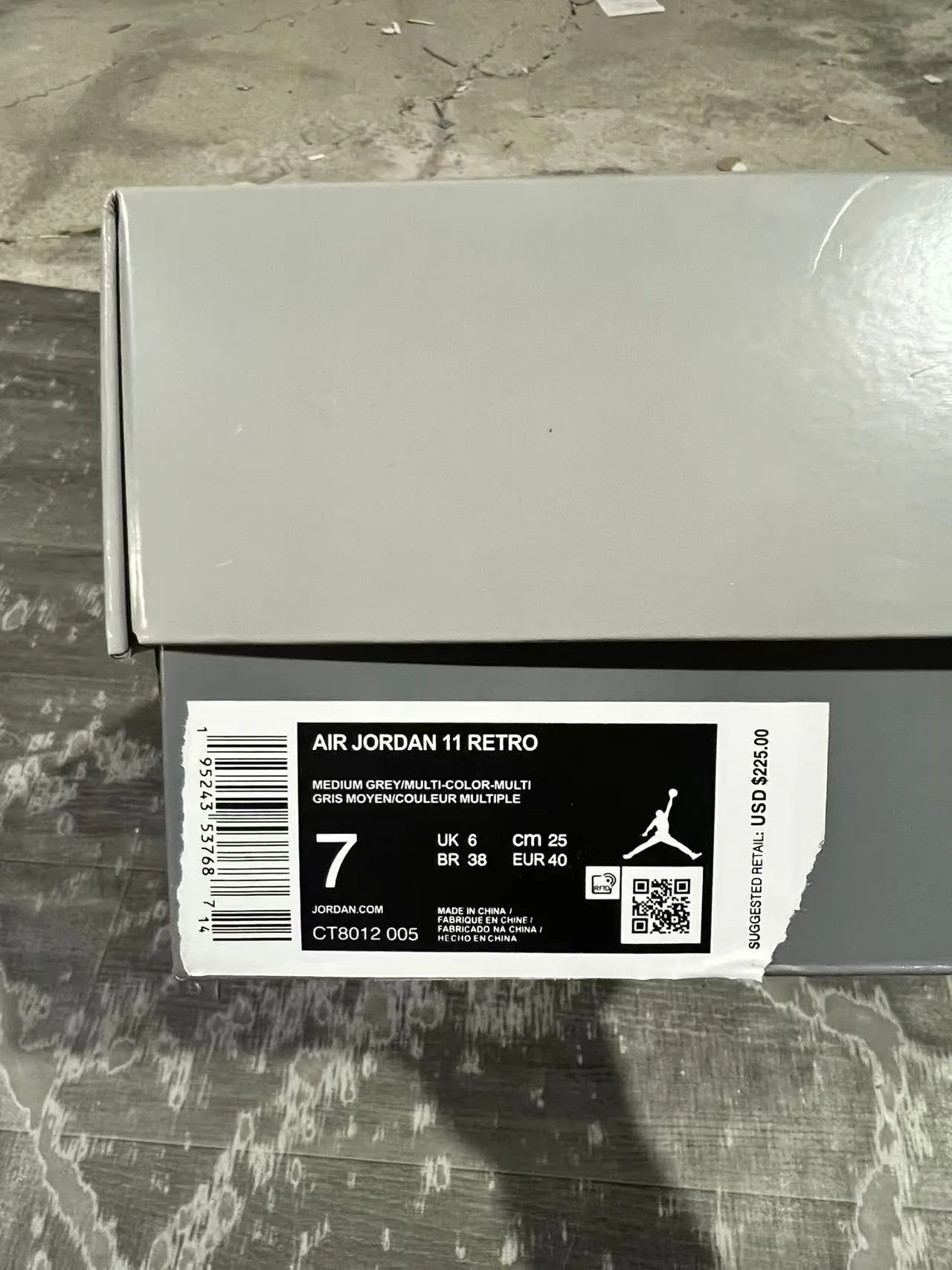 Air Jordan 11 Gray White High-Top Patent Leather Accents Basketball Shoes 10
