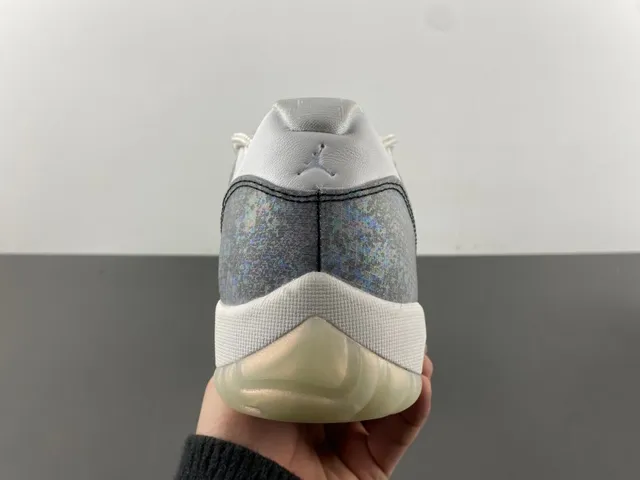 Air Jordan 11 Iridescent Silver White Lifestyle Sneakers 4