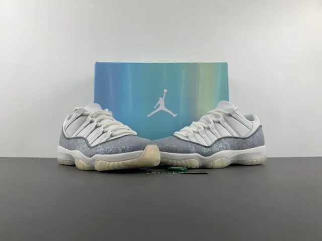 Air Jordan 11 Iridescent Silver White Lifestyle Sneakers 14