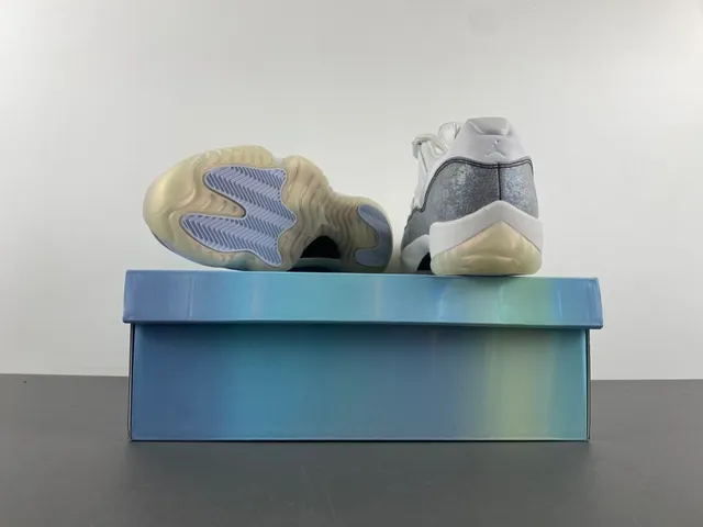 Air Jordan 11 Iridescent Silver White Lifestyle Sneakers 17