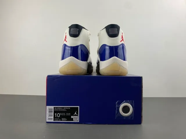 Air Jordan 11 Royal Blue and White Patent Leather Basketball Shoes 17