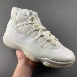 Air Jordan 11 White Beige High-Top Smooth Leather Upper Basketball Shoes