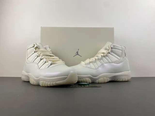 Air Jordan 11 White Beige High-Top Smooth Leather Upper Basketball Shoes 14