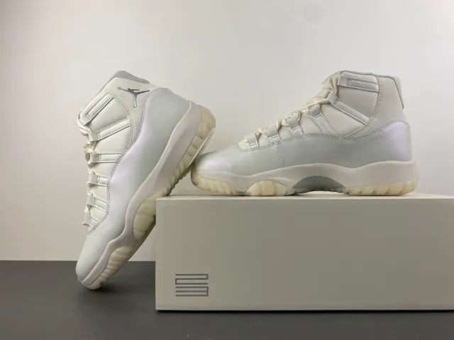 Air Jordan 11 White Beige High-Top Smooth Leather Upper Basketball Shoes 15