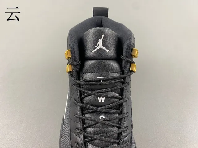 Air Jordan 12 Black Gold Quilted Leather Basketball Shoes 6