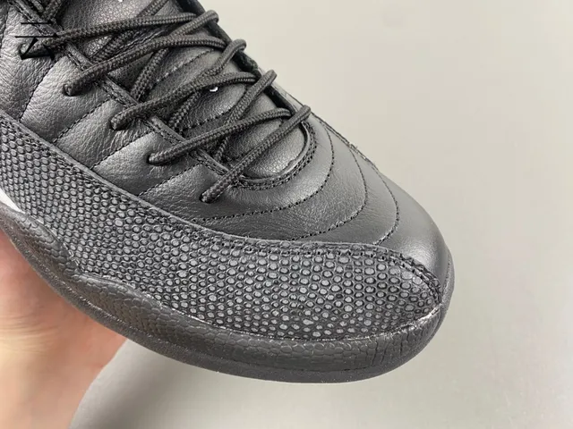 Air Jordan 12 Black Gold Quilted Leather Basketball Shoes 17